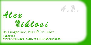 alex miklosi business card